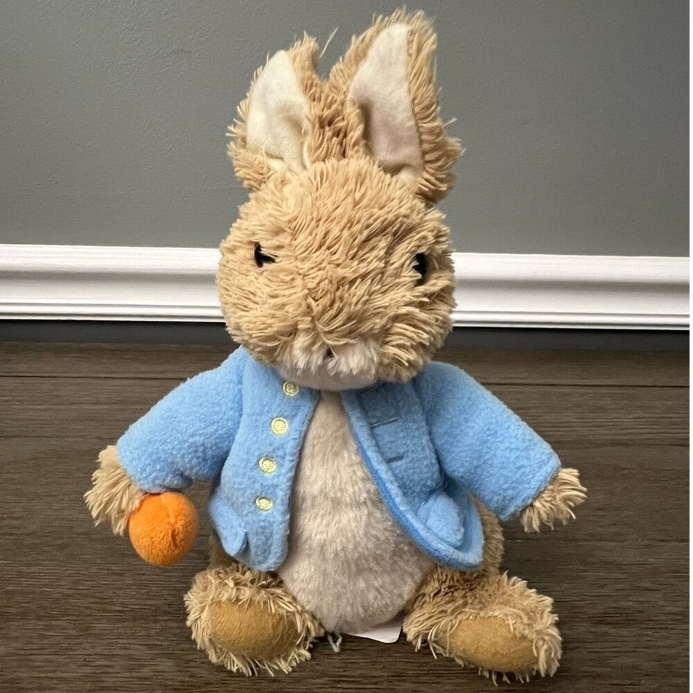 Gund Peter Rabbit Plush Beatrix Potter Stuffed Toy Blue Vest Carrot